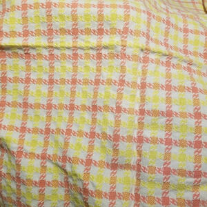 Vintage Square Tablecloth 48" Orange and Yellow Squares